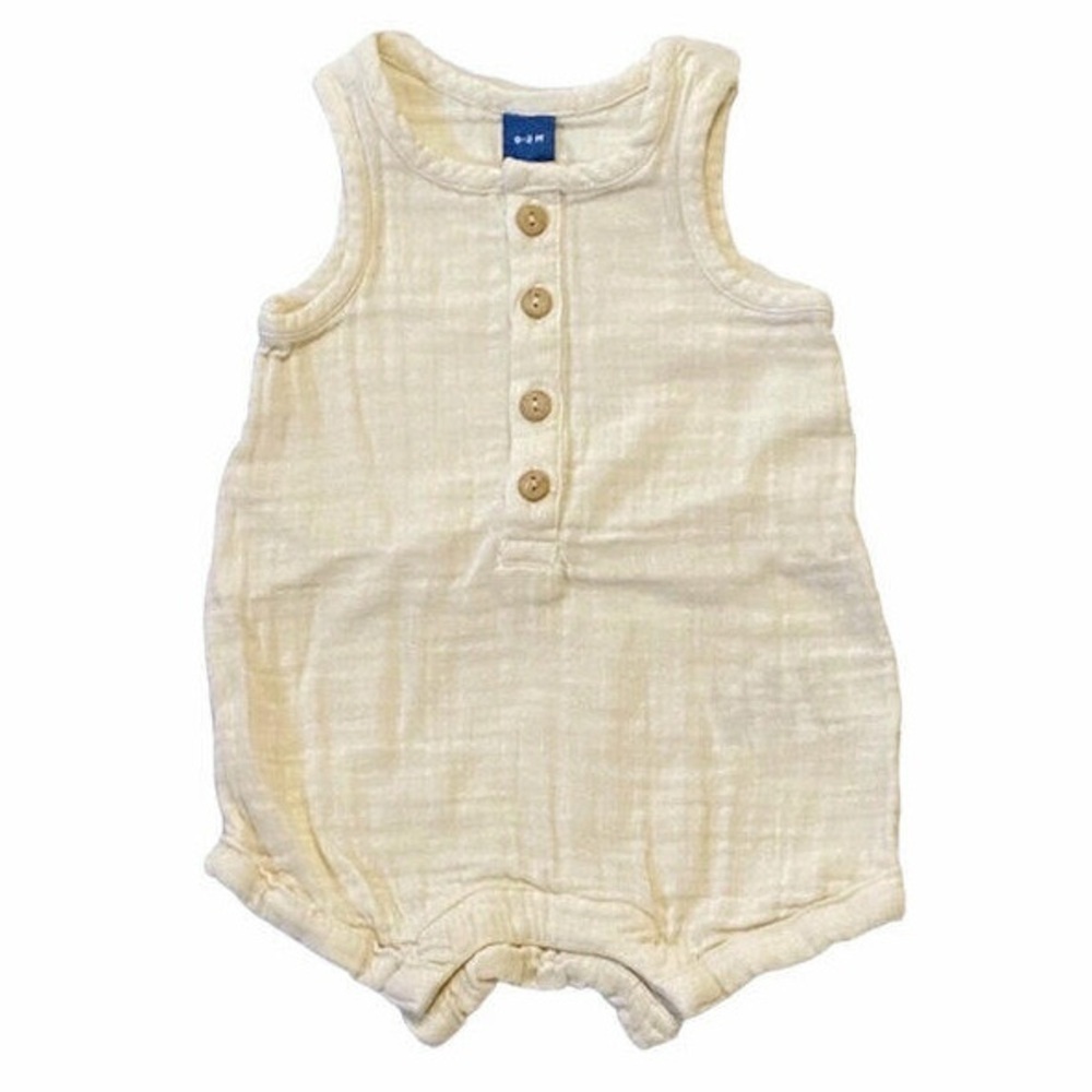 Old Navy Sleeveless Henley Romper - Beige